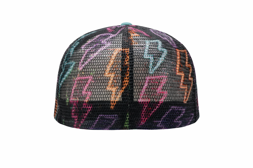 Lightening bolt mesh with adulting patch